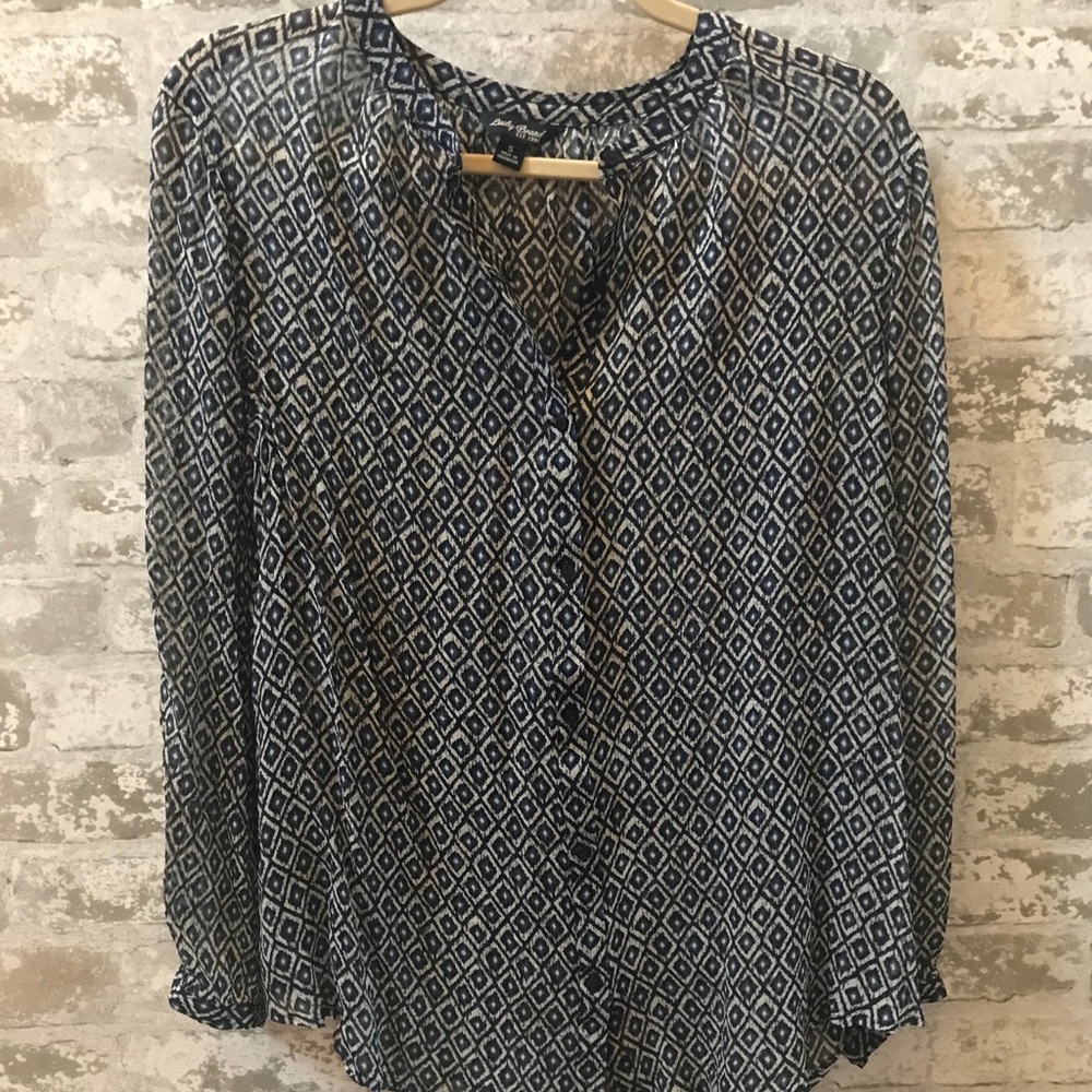 Lucky Brand Sheer Crepe Blouse